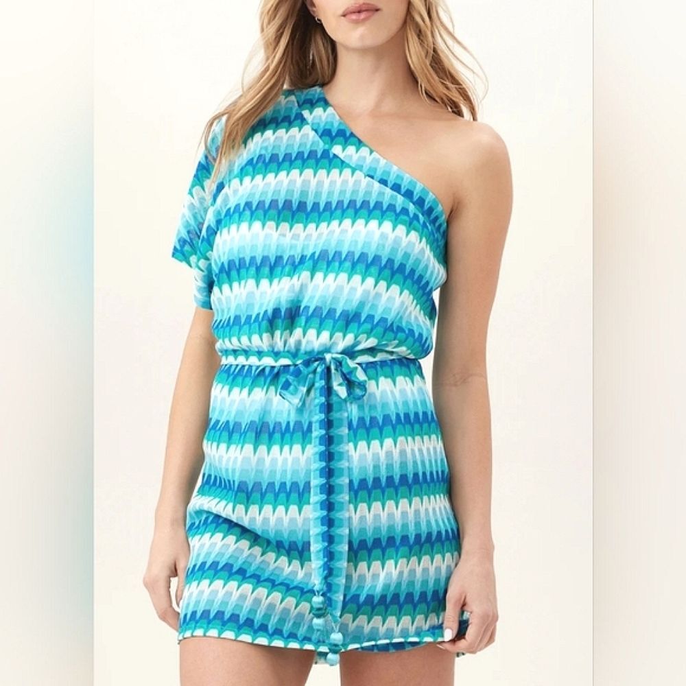 Trina Turk Moonray Swim Cover-up Dress Women Size Medium Crochet Vacation Travel